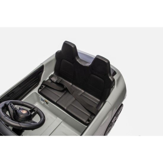 JOKO Elektrické autíčko Porsche Macan 4x4, penové kolesá, kožené sedadlo, sivé