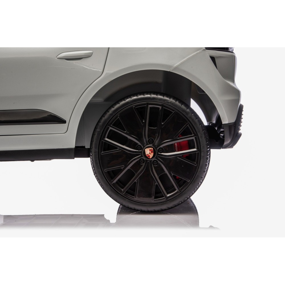 JOKO Elektrické autíčko Porsche Macan 4x4, penové kolesá, kožené sedadlo, sivé