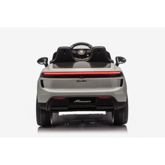 JOKO Elektrické autíčko Porsche Macan 4x4, penové kolesá, kožené sedadlo, sivé