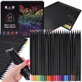 JOKO Profesionálna Sada Intenzívne Farebné ceruzky 24ks 3.3 mm Black Edition, kovové púzdro