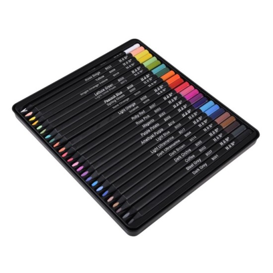 JOKO Profesionálna Sada Intenzívne Farebné ceruzky 24ks 3.3 mm Black Edition, kovové púzdro