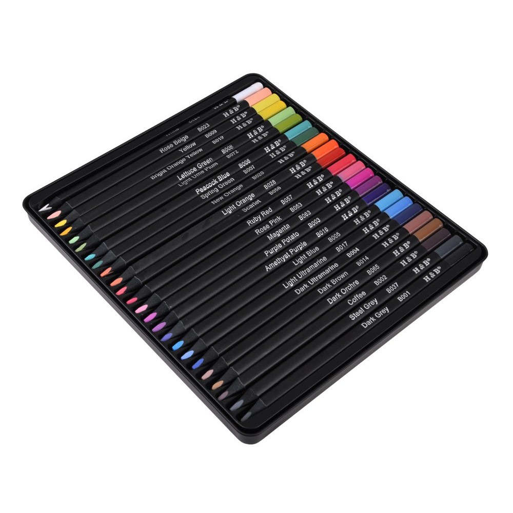 JOKO Profesionálna Sada Intenzívne Farebné ceruzky 24ks 3.3 mm Black Edition, kovové púzdro