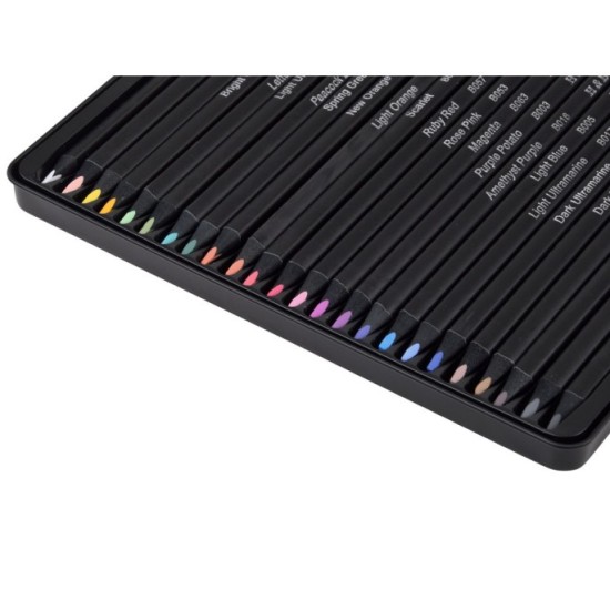 JOKO Profesionálna Sada Intenzívne Farebné ceruzky 24ks 3.3 mm Black Edition, kovové púzdro