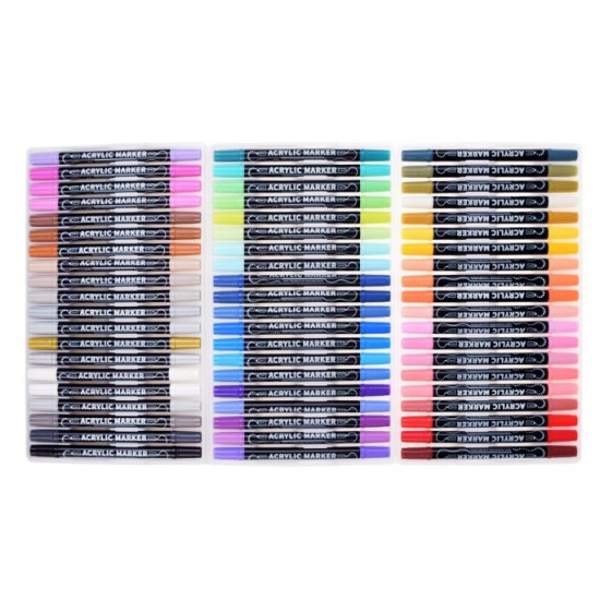 Double-sided waterproof acrylic markers 60 pcs - various uses AP0125