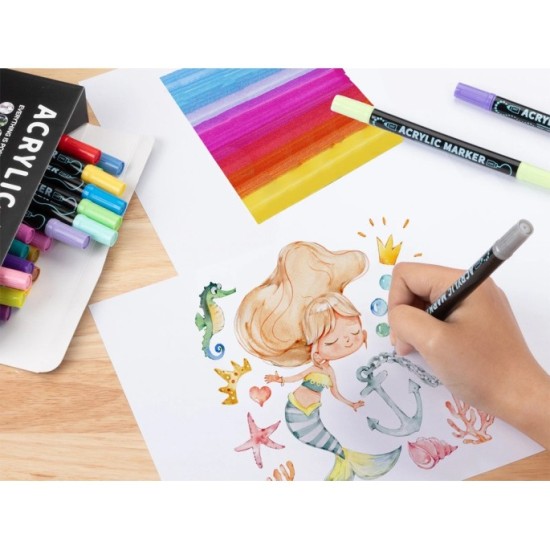 Double-sided waterproof acrylic markers 60 pcs - various uses AP0125