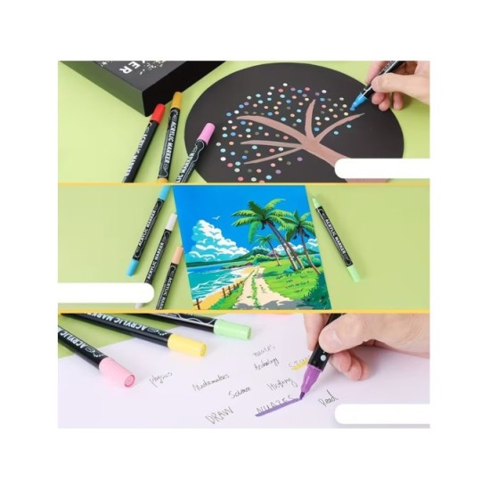 Double-sided waterproof acrylic markers 60 pcs - various uses AP0125
