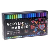 Double-sided waterproof acrylic markers 60 pcs - various uses AP0125