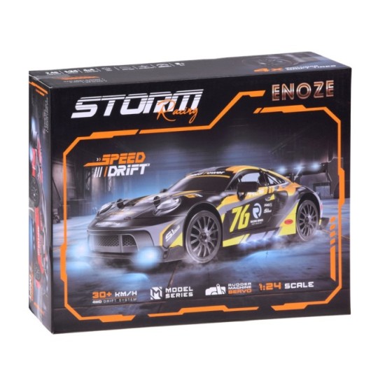 JOKO RC Auto s Driftom 1:24, svetolom a zvukom, náhradné pneumatiky, na diaľkové ovládanie, modré