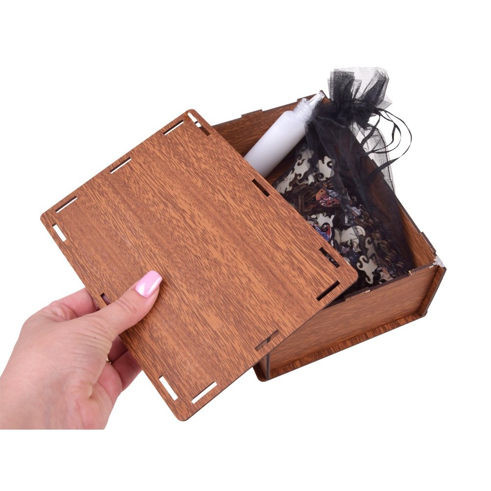 JOKO Sada Drevené Puzzle Mačka a Drevená Pokladnička 2v1 - VINTAGE A3 195ks