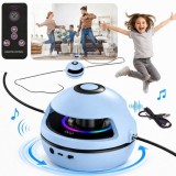 Elektrická interaktívna skákacia trampolína s hudbou, Bluetooth, na diaľkové ovládanie, s počítadlom, elektrické švihadlo, modrá