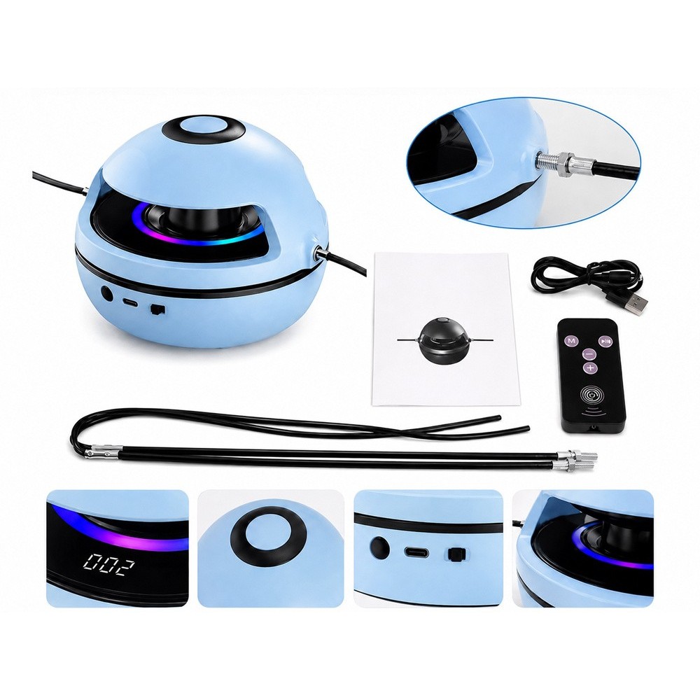 Elektrická interaktívna skákacia trampolína s hudbou, Bluetooth, na diaľkové ovládanie, s počítadlom, elektrické švihadlo, modrá