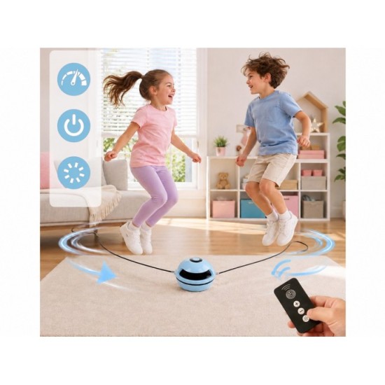 Elektrická interaktívna skákacia trampolína s hudbou, Bluetooth, na diaľkové ovládanie, s počítadlom, elektrické švihadlo, modrá