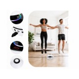 Elektrická interaktívna skákacia trampolína s hudbou, Bluetooth, na diaľkové ovládanie, s počítadlom, elektrické švihadlo, biela