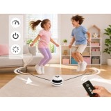 Elektrická interaktívna skákacia trampolína s hudbou, Bluetooth, na diaľkové ovládanie, s počítadlom, elektrické švihadlo, biela