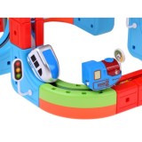 JOKO Sada Magnetické Kocky, magnetická vlaková autodráha s magnetickými vláčikmi na batérie 178ks, USB nabíjačka