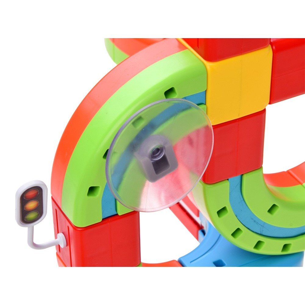 JOKO Sada Magnetické Kocky, magnetická vlaková autodráha s magnetickými vláčikmi na batérie 178ks, USB nabíjačka