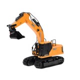 JCB RC Bager na diaľkové ovládanie, 3 vymeniteľné hroty, Licencia JCB, kovovová lyžica,so svetlom a zvukom