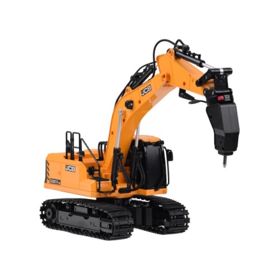 JCB RC Bager na diaľkové ovládanie, 3 vymeniteľné hroty, Licencia JCB, kovovová lyžica,so svetlom a zvukom