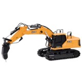 JCB RC Bager na diaľkové ovládanie, 3 vymeniteľné hroty, Licencia JCB, kovovová lyžica,so svetlom a zvukom