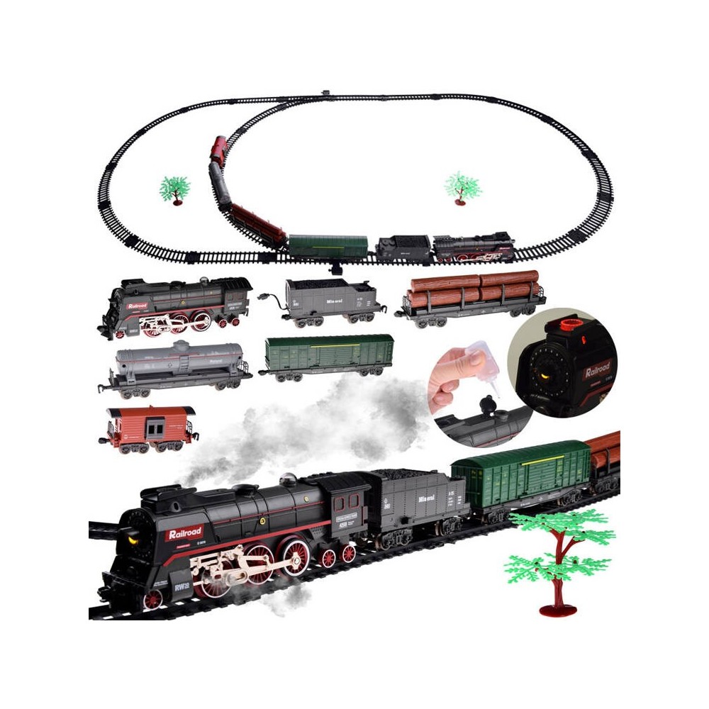 JOKO Elektrická Vlaková súprava 185x99cm s Dymovým Efektom, svetlom a zvukom