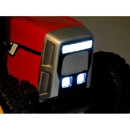 JOKO Elektrický traktor s vlečkou BLOW, diaľkové ovládanie, penové kolesá, kožené sedadlo, Led svetlá, USB, MP3, červený