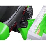 JOKO Elektrický traktor s vlečkou na drevo BLOW, diaľkové ovládanie, penové kolesá, kožené sedadlo, Led svetlá, USB, MP3, zelený