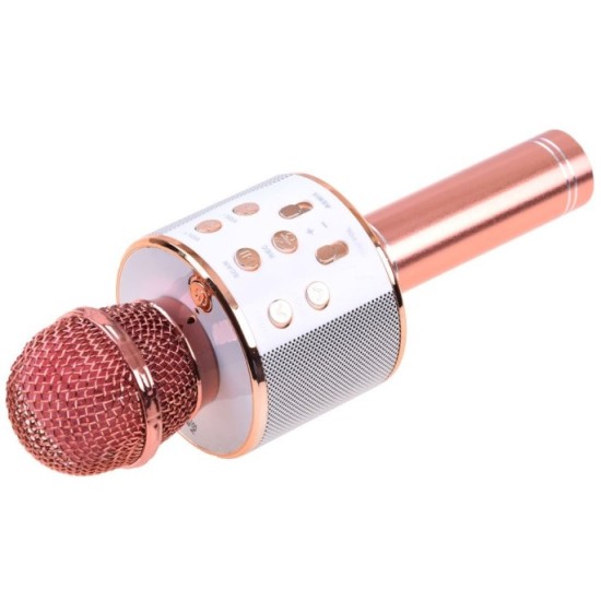 JOKO Mikrofón Karaoke, Bluetooth + nabíjačka, ružový rose
