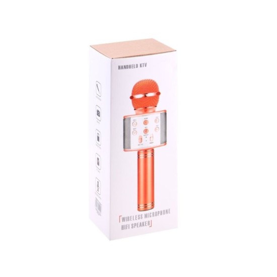 JOKO Mikrofón Karaoke, Bluetooth + nabíjačka, ružový rose