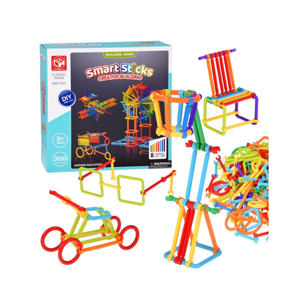 Smart Sticks Construction Set with Sticks and Connectors, 300 Pieces ZA6325
