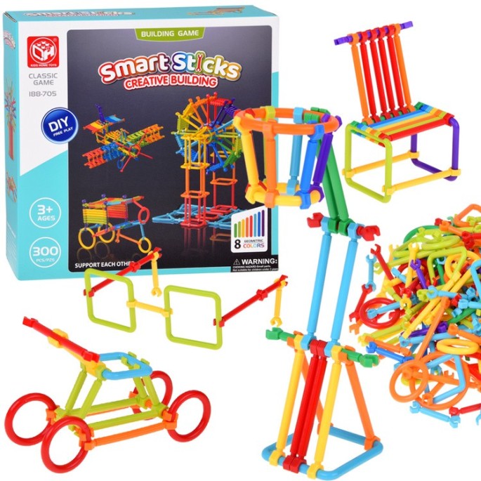 Smart Sticks Construction Set with Sticks and Connectors, 300 Pieces ZA6325