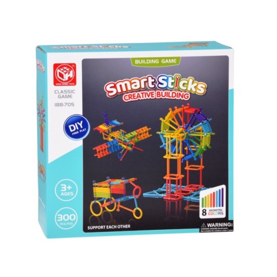 Smart Sticks Construction Set with Sticks and Connectors, 300 Pieces ZA6325