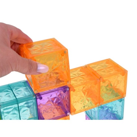 JOKO Sada Magnetické kocky transparentné, priesvytné 42ks