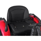 JOKO Veľký Elektrický Traktor s Elektricky vyklápacou vlečkou 205cm, 2x200W 24V, kožené sedadlo, červený