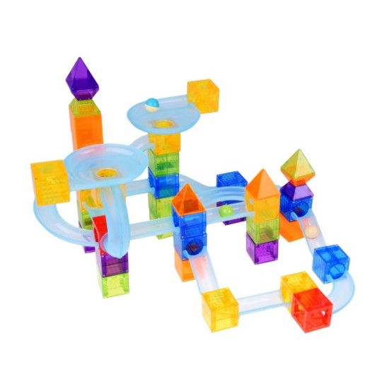 JOKO Sada Magnetické Guličková Dráha Marble Run 75ks, magnetické kocky