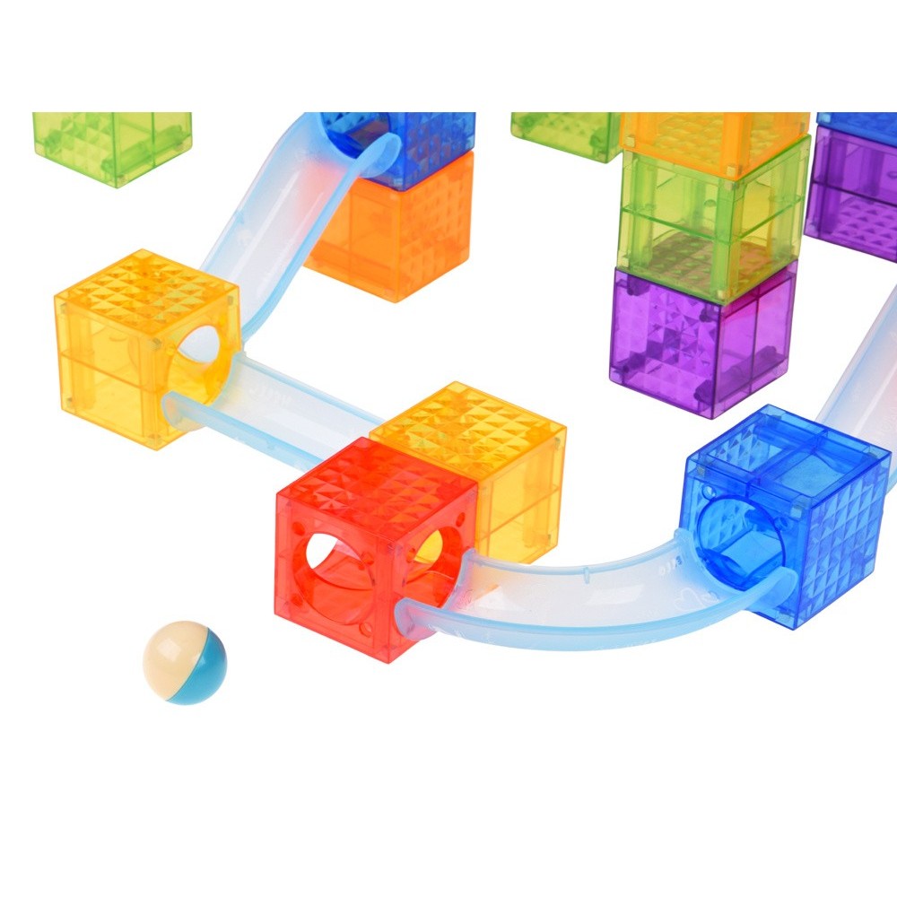 JOKO Sada Magnetické Guličková Dráha Marble Run 75ks, magnetické kocky