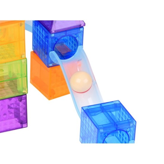 JOKO Sada Magnetické Guličková Dráha Marble Run 75ks, magnetické kocky