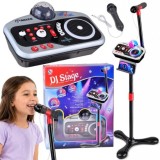 JOKO Detský DJ mixážny pult pre deti s mikrofónom a stojanom, karaoke, Bluetooth, Funkcia Nahrávania, LED svetlo