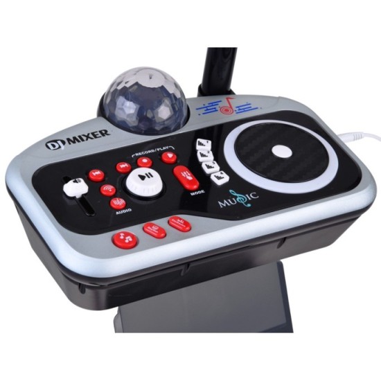 JOKO Detský DJ mixážny pult pre deti s mikrofónom a stojanom, karaoke, Bluetooth, Funkcia Nahrávania, LED svetlo