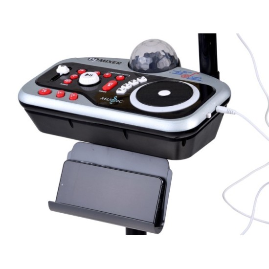 JOKO Detský DJ mixážny pult pre deti s mikrofónom a stojanom, karaoke, Bluetooth, Funkcia Nahrávania, LED svetlo