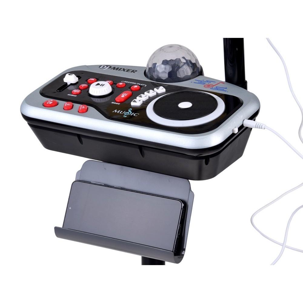 JOKO Detský DJ mixážny pult pre deti s mikrofónom a stojanom, karaoke, Bluetooth, Funkcia Nahrávania, LED svetlo