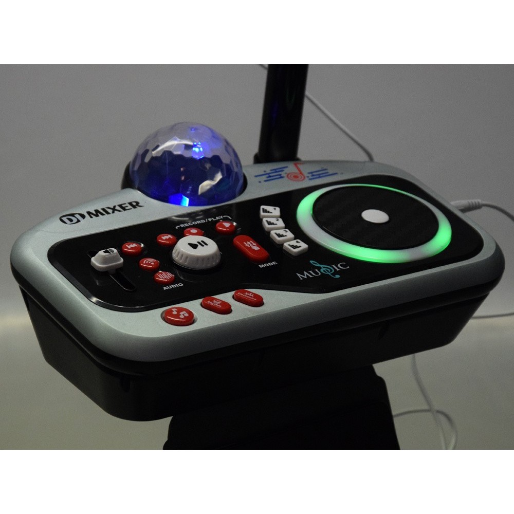 JOKO Detský DJ mixážny pult pre deti s mikrofónom a stojanom, karaoke, Bluetooth, Funkcia Nahrávania, LED svetlo