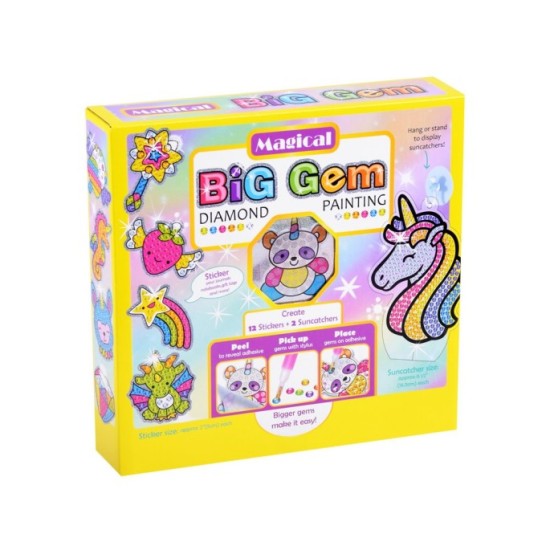JOKO Kreatívna súprava 5D Diamantové obrázky MAGIC, Diamantové maľovanie pre deti, jednorožec, morský koník, diamant