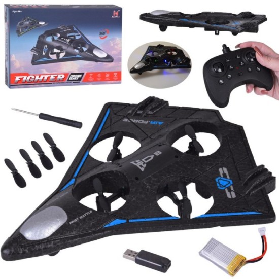 JOKO RC Dron Fighter – 360°, LED svetlo, kvadrokoptéra na diaľkové ovládanie, modrý