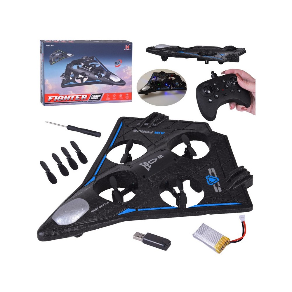JOKO RC Dron Fighter – 360°, LED svetlo, kvadrokoptéra na diaľkové ovládanie, modrý