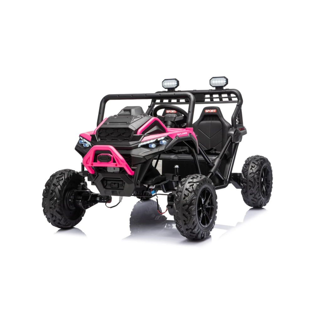 JOKO Elektrické autíčko Buggy Sport OUTLAND 4x200W, Dvojmiestne kožené sedadlo, Penové kolesá, Nosnosť 50kg, ružové