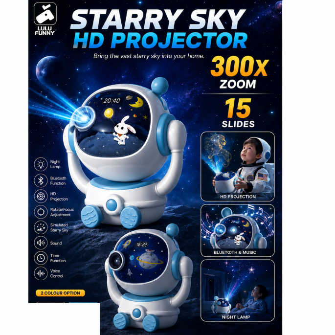 JOKO Detský Projektor Starry Sky HD 300xZoom, modrý