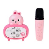 JOKO Interaktívny Detský Karaoke Mikrofón a Bluetooth Reproduktor, nabíjací kábel USB-C, ružový