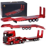 HUINA RC Súprava Kamión Scania 770 S V8 so svetlom a zvukom + rc plošinový príves, červený