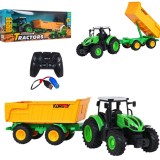 JOKO RC Traktor s vyklápacou vlečkou 1:24, na diaľkové ovládanie, zelený