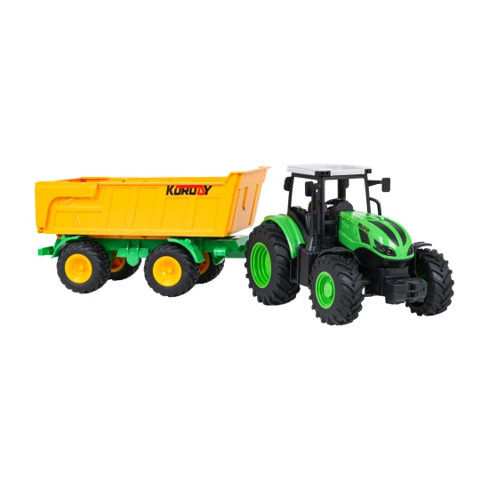 JOKO RC Traktor s vyklápacou vlečkou 1:24, na diaľkové ovládanie, zelený